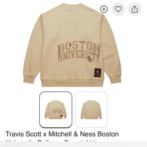 Travis Scott Beige Boston University Crewneck Sweater - College Merch Drop